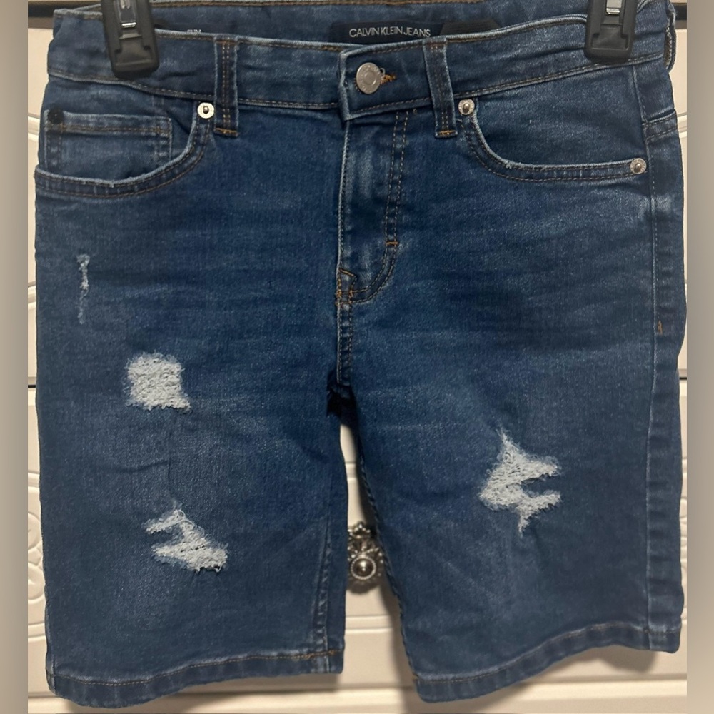 Calvin Klein Blue Denim Shorts Classic Style